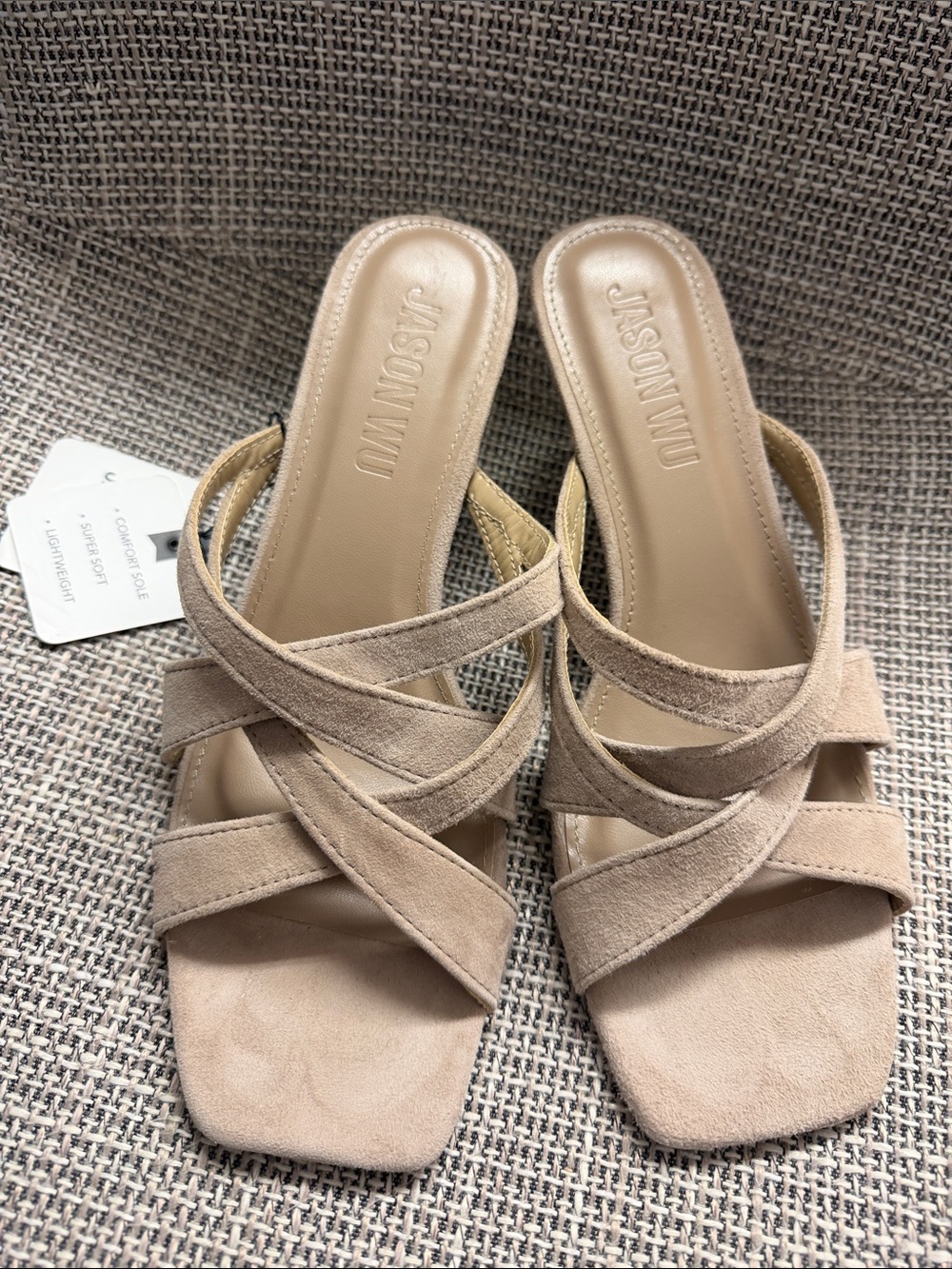 NWT Jason Wu Kims Taupe Suede Leather Heeled Sandals size 8.5